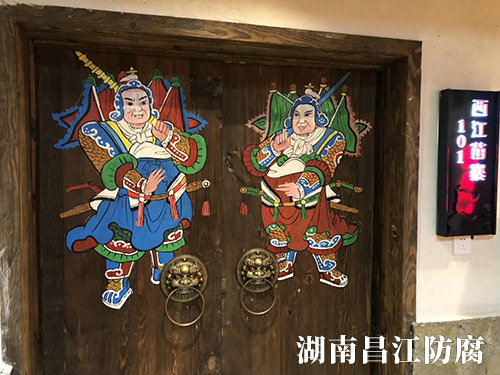 食不厭精餐廳門(mén)神墻繪 (1)